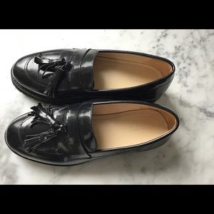 Zara black tassel chunky loafer